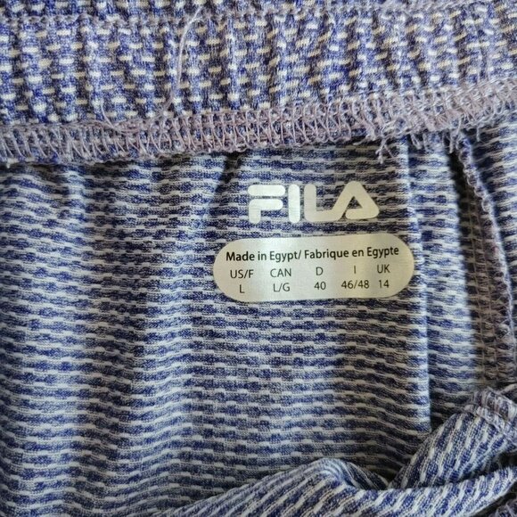 Fila Women's Athletic Shorts Size Large Blue Patterned Elastic Drawstring Waist - Picture 3 of 5